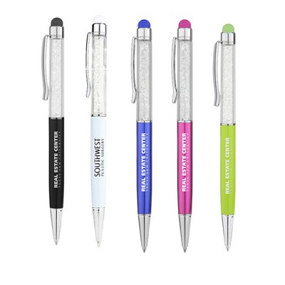 Princess Ballpoint Twist Stylus Pen (White)