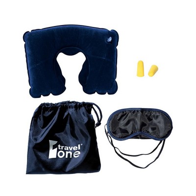 Travel Pillow Kit W/Ear Plugs & Eye Mask