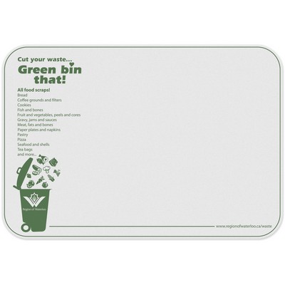 Flexible Cutting Board on FDA approved .030 clear plastic, rectangular (7.625" X 11") Spot Color