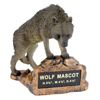 Wolf Mascot Trophy w/Engraving Plate