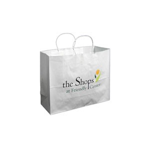 White Kraft Custom Paper Shopping Bag (16"x6"x12")