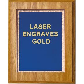 Oak Plaque 5" x 7" - Florentine Plate Blue/Gold 4" x 6" Plate