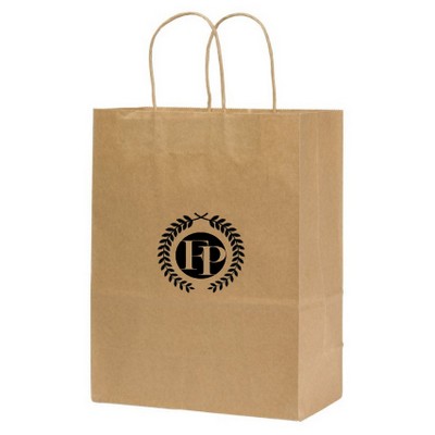 Recycled Natural Kraft Paper Shopping Bag 1C1S (8"x4.5"x10.75")