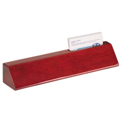 10.5" Red Piano Finish Desk Wedge w/Business Card Holder