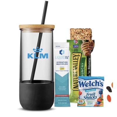 Tumbler with Straw, Liquid IV & Snacks