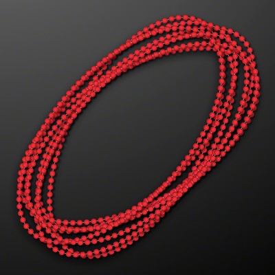 7mm 33" Round Red Beads (Non-Light Up) - BLANK