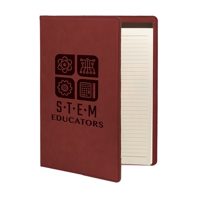 Leatherette Portfolio with Notepad (lrg) - Rose