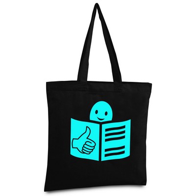 Canvas Tote-- Black --14.5"X15.5"--1-Color Imprint