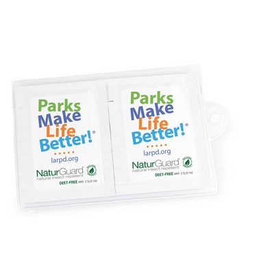 GoPac™ with 3 NaturGuard™ Natural Insect Repellent Wipes, Label Imprint