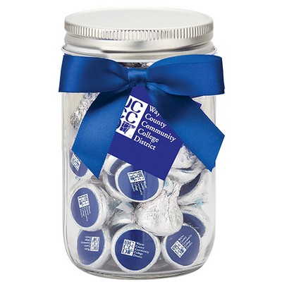 12 Oz. Glass Mason Jar w/ Custom Hershey's® Kisses®