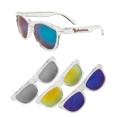 Union Printed - Crystalline Mirrored Sunglasses with 1-Color Logo