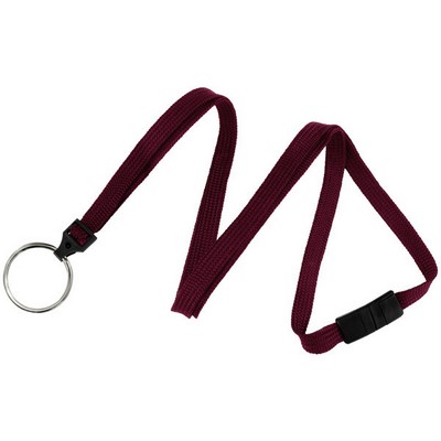 3/8" Breakaway Blank Lanyard w/Split Ring (Maroon Red)