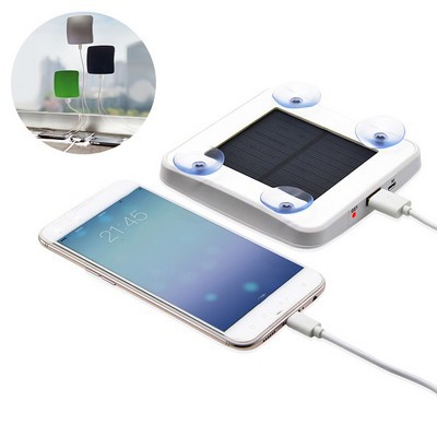 2600mAh Solar Powered Bank Charger w/Sucker