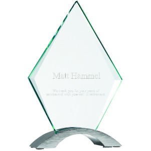 7 1/4" Diamond Cosmic Glass Award with Silver Base