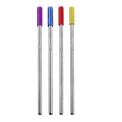 18/8 Stainless Steel Straight Straw w/Silicone Tip