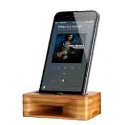 2.4" x 4" - Bamboo Wood Phone Speaker and Holder