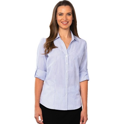 Ladies' Untucked Striped Poplin