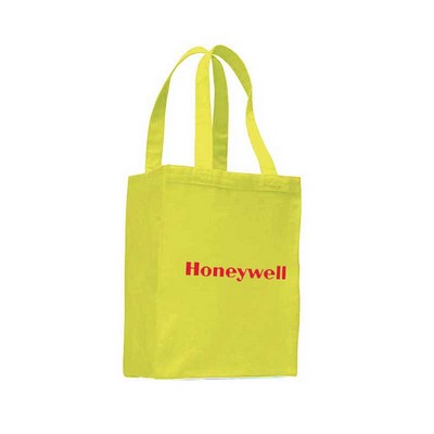 Yellow Canvas Shopping Tote with Gusset--1-Color Imprint