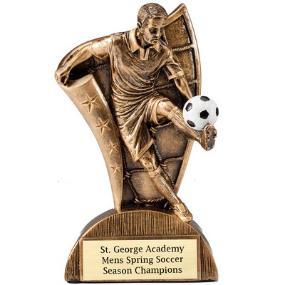 6½" Male Soccer Flag Resin Trophy