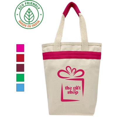 Gift & Wine Bag Eco Friendly Canvas Tote Green Pink