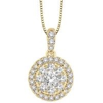 Jilco Inc. 0.33 TWT Yellow Gold Diamond Cluster Necklace