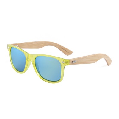 Sunglasses - Gold Mirror Lenses - Clear Yellow Frames