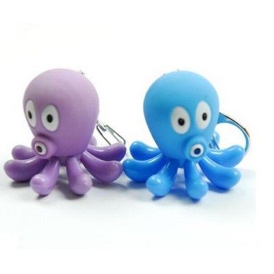 Octopus LED Sound Keychain