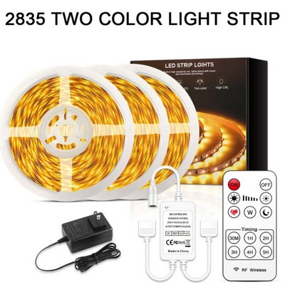 Tunable White LED Strip Lights with RF Remote, White LED Strip Lights 65.6ft Dimmable 1680 LED