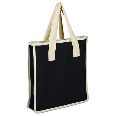 Canvas Accent Color Tote - Blank (14" x 15" x 4")