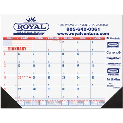 Patriotic Calendar Desk Pad w/One Color Imprint (21¾"x17")