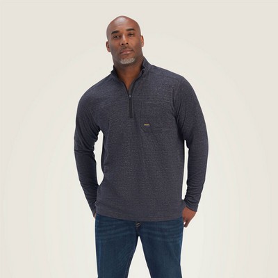 Rebar® Foundation 1/4 Charcoal Long Sleeve Zip Shirt