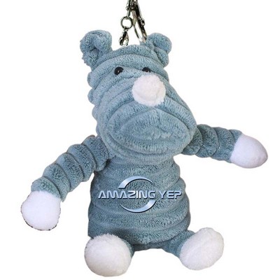 2.5" Plush Keychain Simulation Key Tag - Hippo