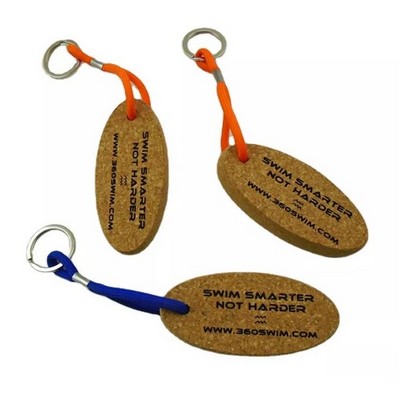 Oval Float Cork Keychain