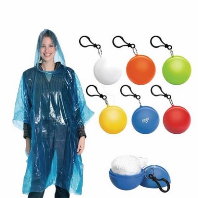 Keychain With Disposable Raincoat Ponchos