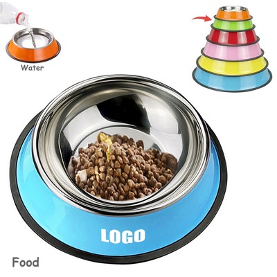 17cm Colorful Steel Pet Treat Bowl Food Tray