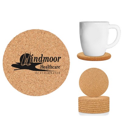 4" Round Cork Coaster