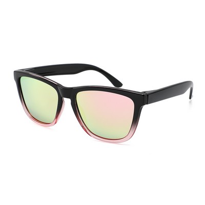 Sunglasses - Pink Mirror Lenses - Pink/Black Frames