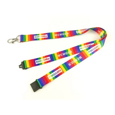 5/8 x 36 Full Color Polyester Lanyard with Safety Breakaway