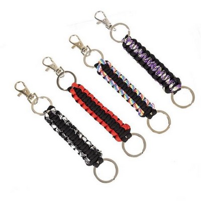 Paracord Outdoor Survival Keyring With Carabiner