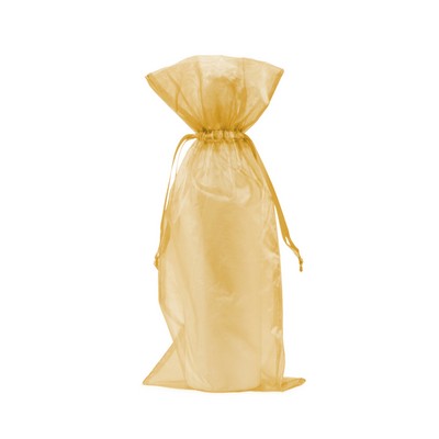 Gold Organza Wine Bag