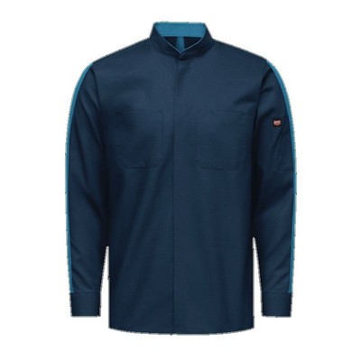 Red Kap® Two-Tone Long Sleeve Pro+ Work Shirt w/OilBlok & MIMIX™ - Navy Blue/Teal Blue