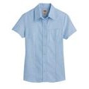 Dickie's® Women's Short Sleeve Stretch Oxford Shirt - Light Blue