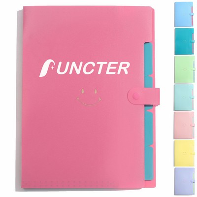 Letter A4 Size Expandable Poly File Folder with Snap Closures and Multi Pockets