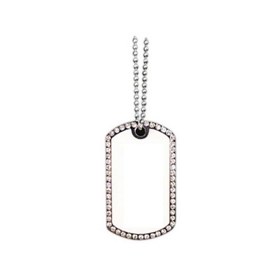 Dog Tag Rhinestone Necklace