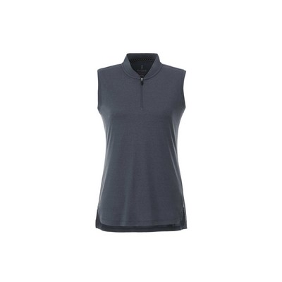 Women's KINPORT Sleeveless Zip Up Stand Collar Performance Polo