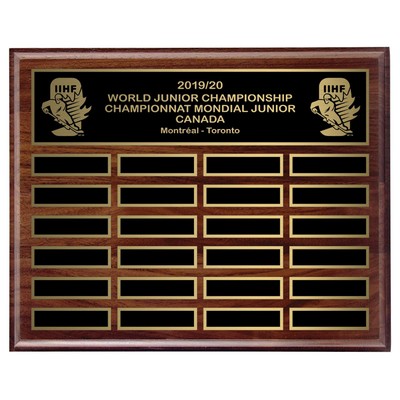 Genuine Walnut Annual Plaque, Award Trophy, 10x1