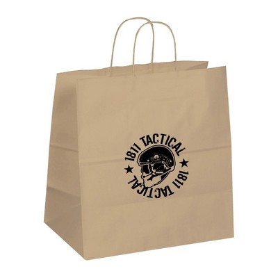 Digitally Printed Natural Kraft Rec Shopping Bag (14"x10"x15.75")