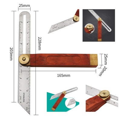 9" Stainless Steel Sliding Angle Ruler