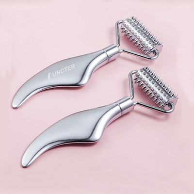 Metal Gua Sha Facial Tools Ridged Roller