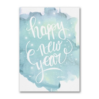 Watercolor New Year Holiday Card